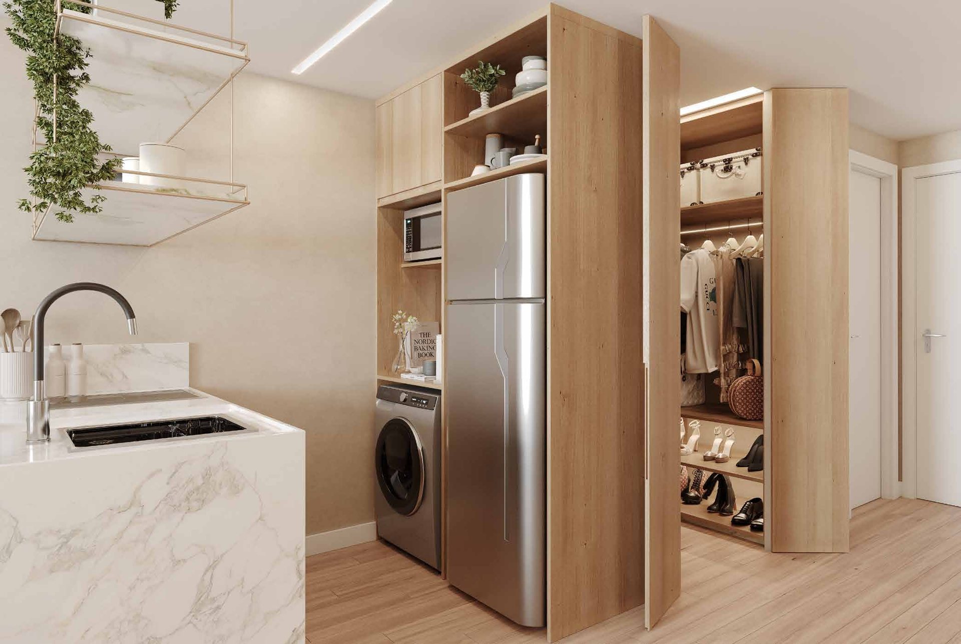 Closet design e bancada gourmet