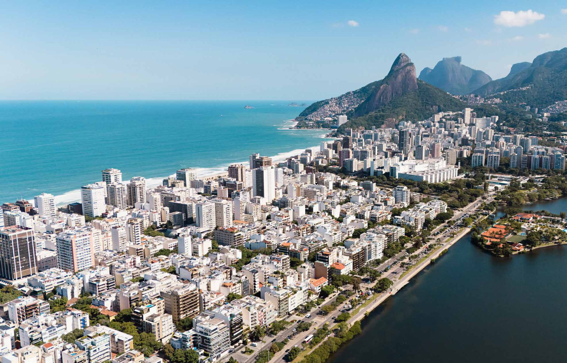 Vista aérea de Ipanema e Lagoa