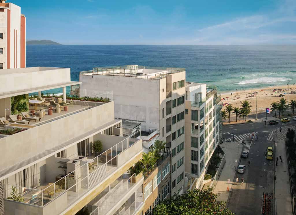 Vista do rooftop para a praia