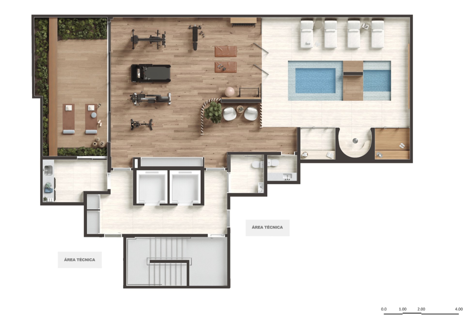 Planta do espaço wellness