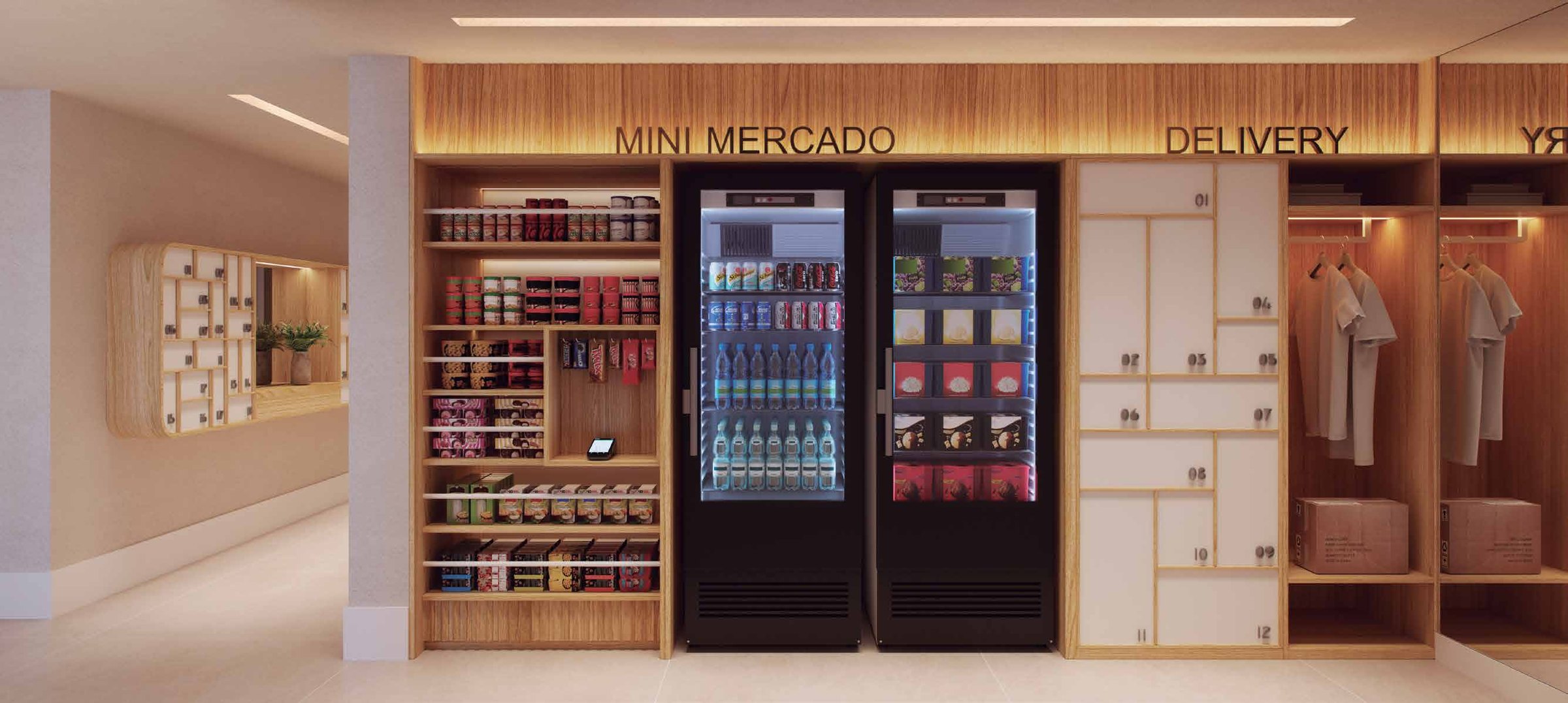 Minimercado e espaço delivery